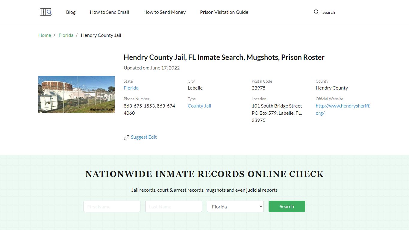Hendry County Jail, FL Inmate Search, Mugshots, Prison ...