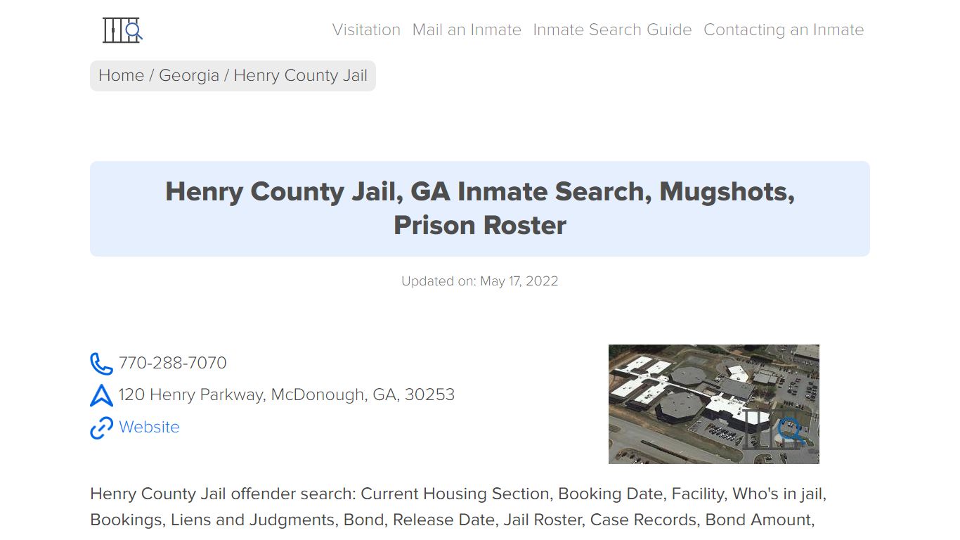 Henry County Jail, GA Inmate Search, Mugshots, Prison ...